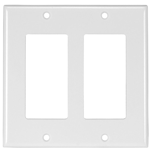 Main product image for Leviton 80409-W 2-Gang Decora Wallplate White 261-115